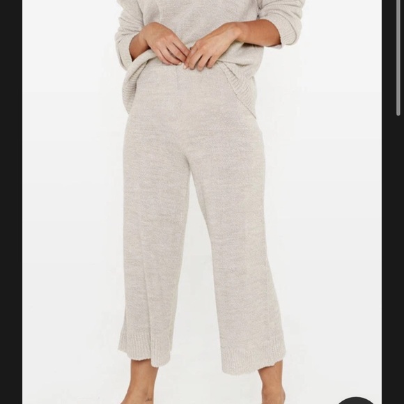 Nasty Gal Pants - Nasty Gal Knitted Sweater Lounge Wide Leg Cropped Pants Size Large